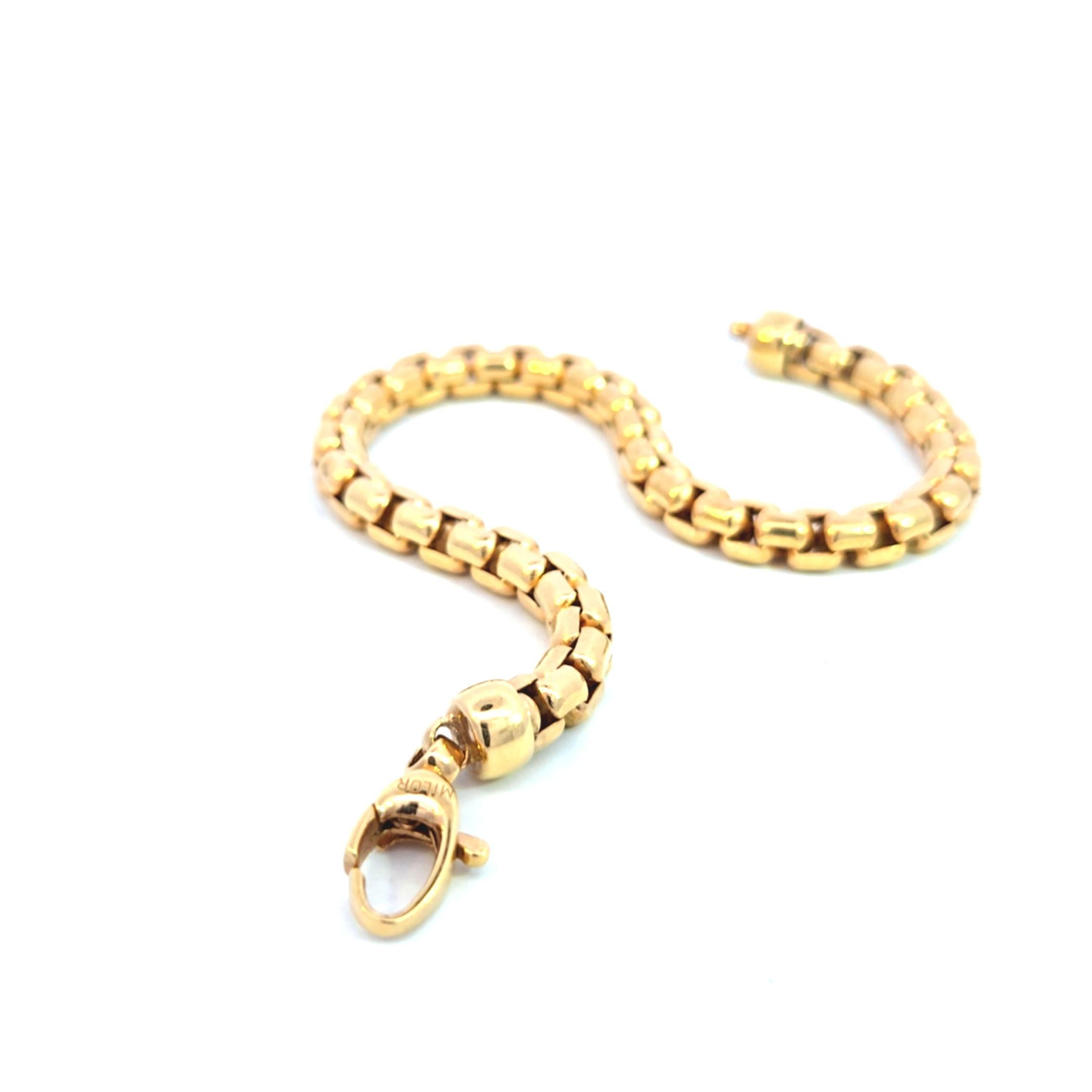 Italienisches Gliederarmband aus 14 Karat Gelbgold im Zustand „Gut“ im Angebot in Dallas, TX