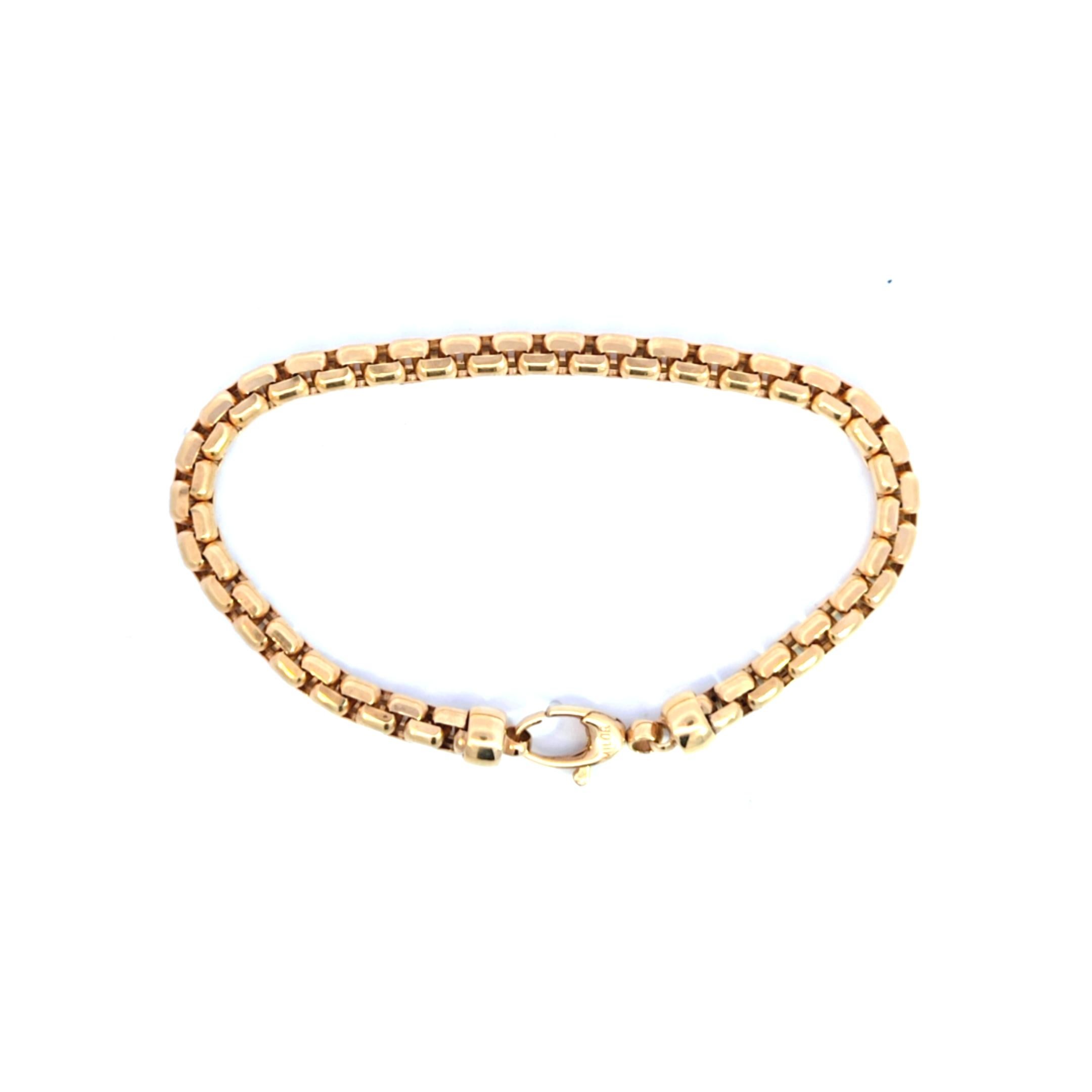 Italienisches Gliederarmband aus 14 Karat Gelbgold im Angebot 1