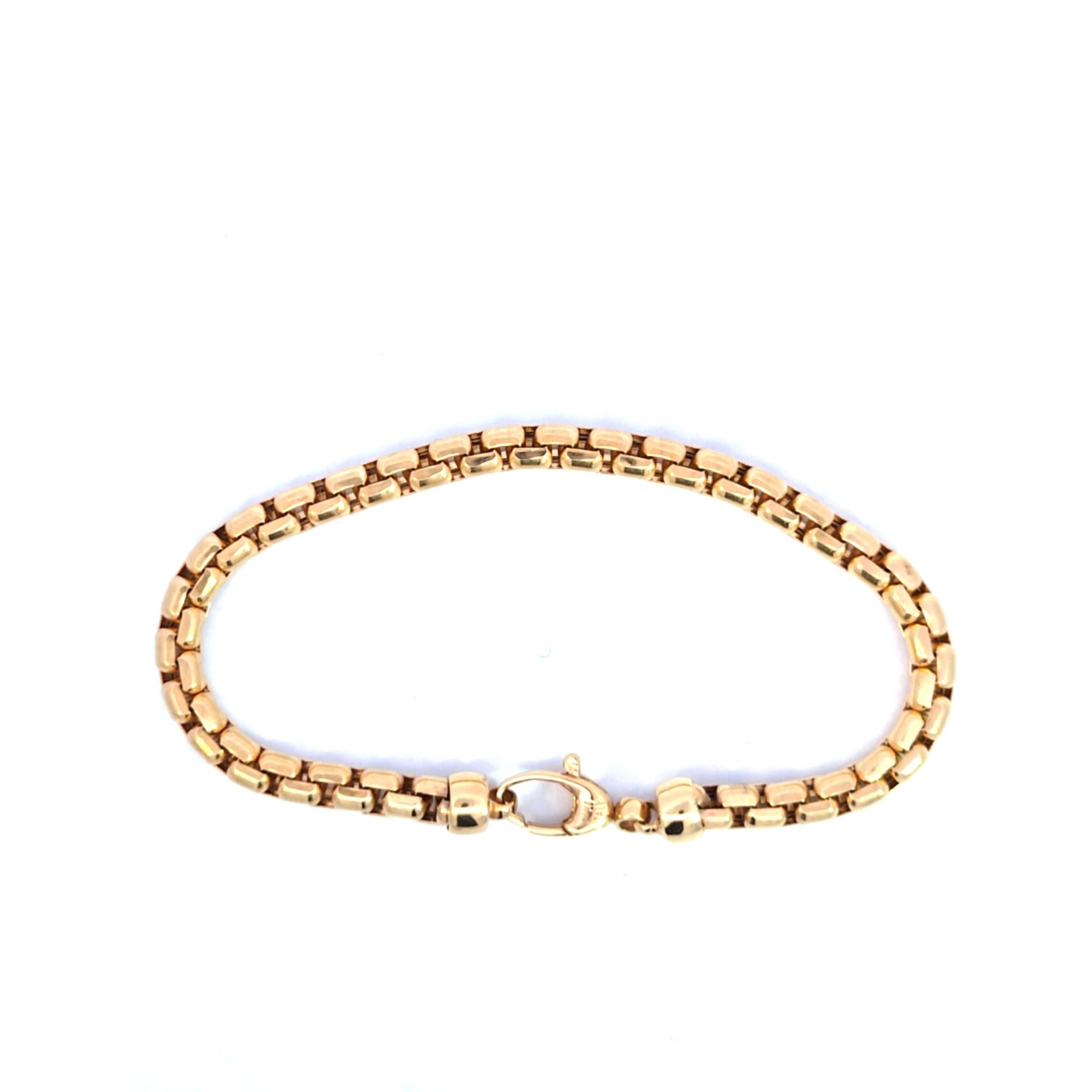 Italienisches Gliederarmband aus 14 Karat Gelbgold im Angebot 3