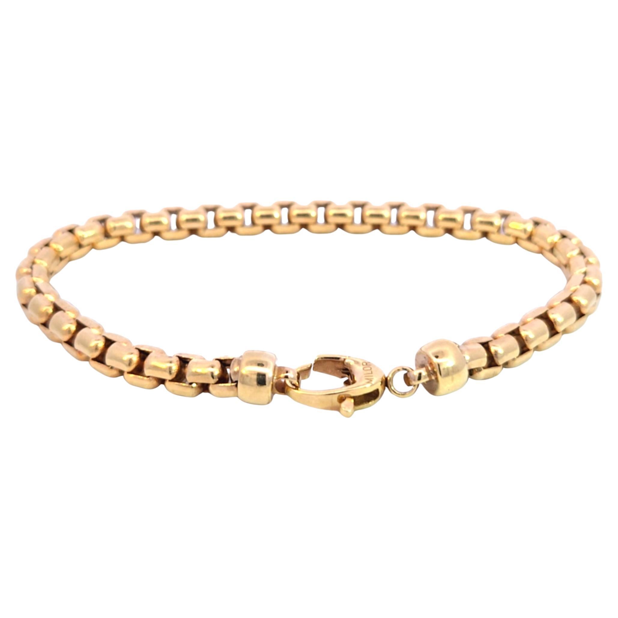 Italienisches Gliederarmband aus 14 Karat Gelbgold im Angebot