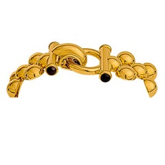 14 Karat Yellow Gold Italian Made Beaded Cuff Bracelet