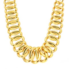 14 Karat Yellow Gold Italian Oval Link Chain Necklace