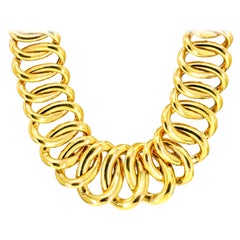 14 Karat Yellow Gold Italian Oval Link Chain Necklace