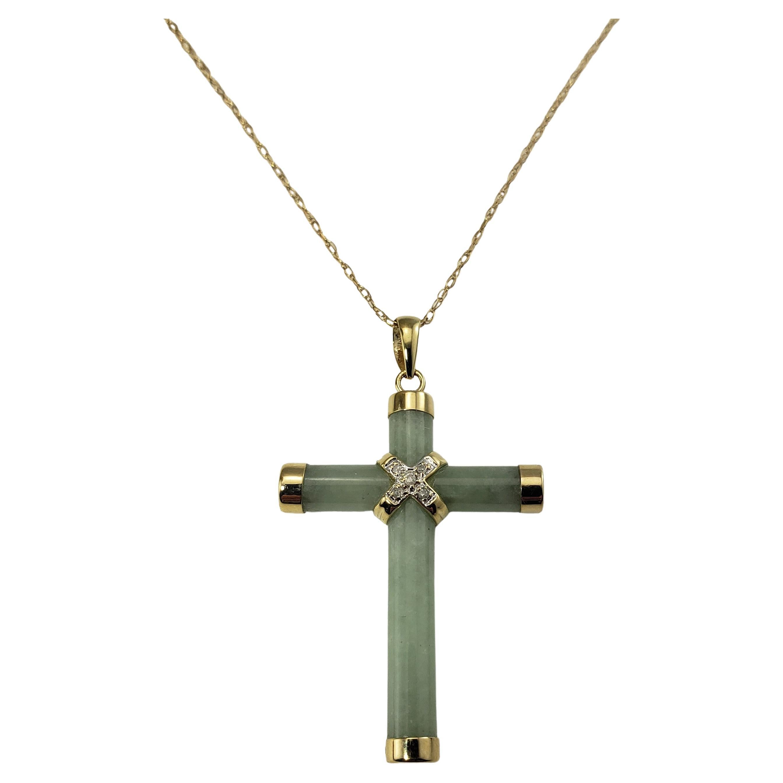 Jomaz gold and jade loop cross jade Pendant necklace