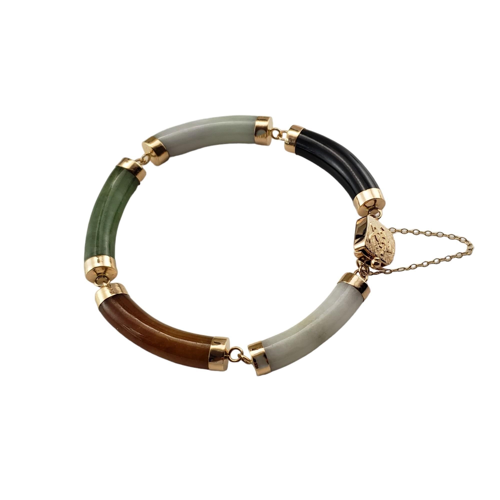 14 Karat Gelbgold Jade-Armband #15914 (Carréeschliff)