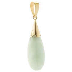 14 Karat Yellow Gold Jade Pendant