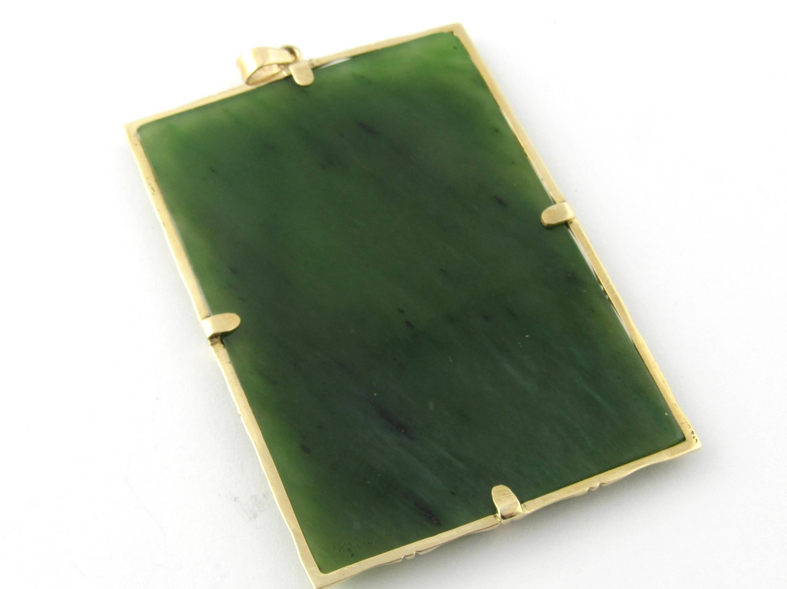 Women's 14 Karat Yellow Gold Jade Pendant