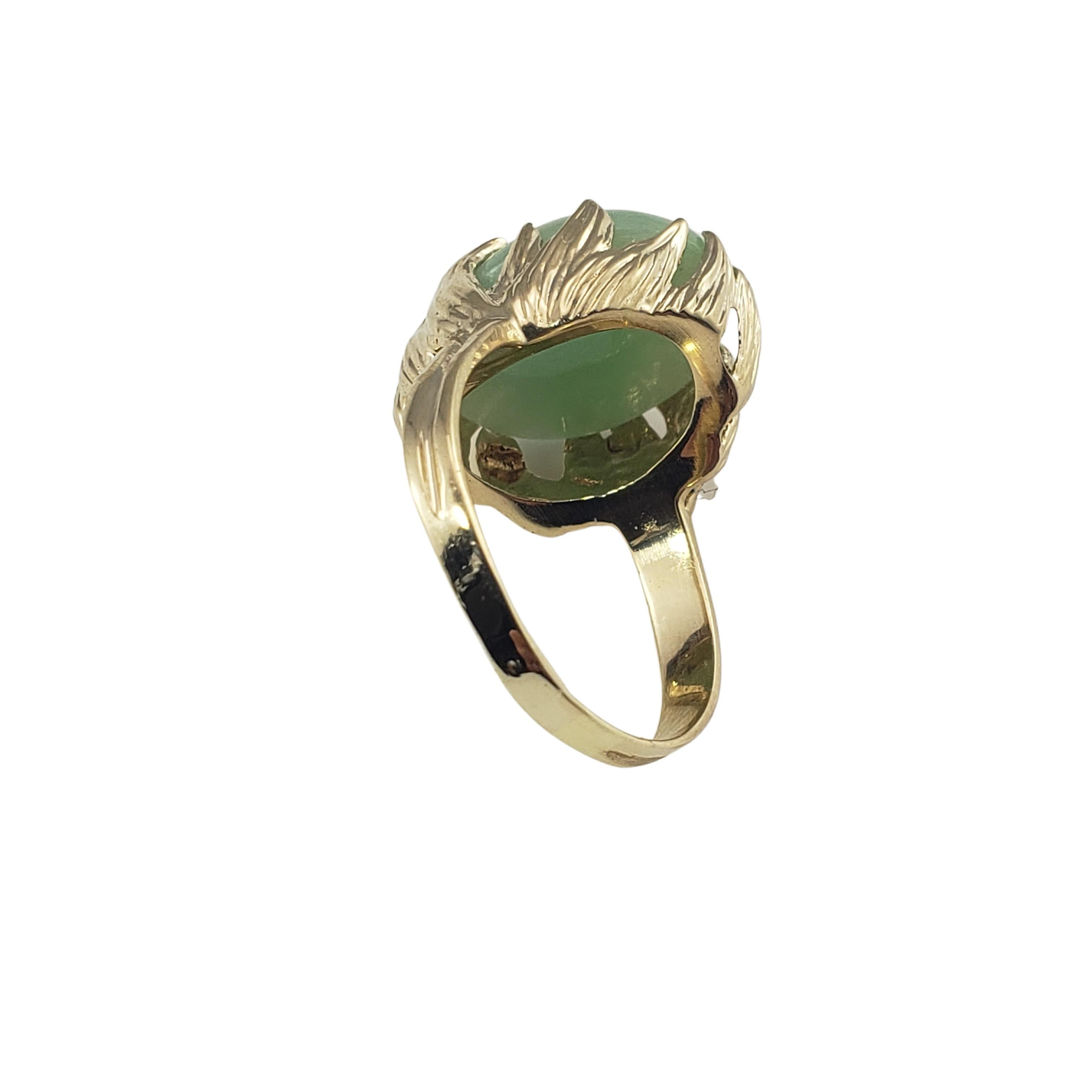 Women's 14 Karat Yellow Gold Jade Ring