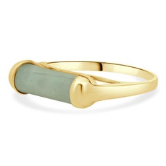 14 Karat Yellow Gold Jadeite Ring