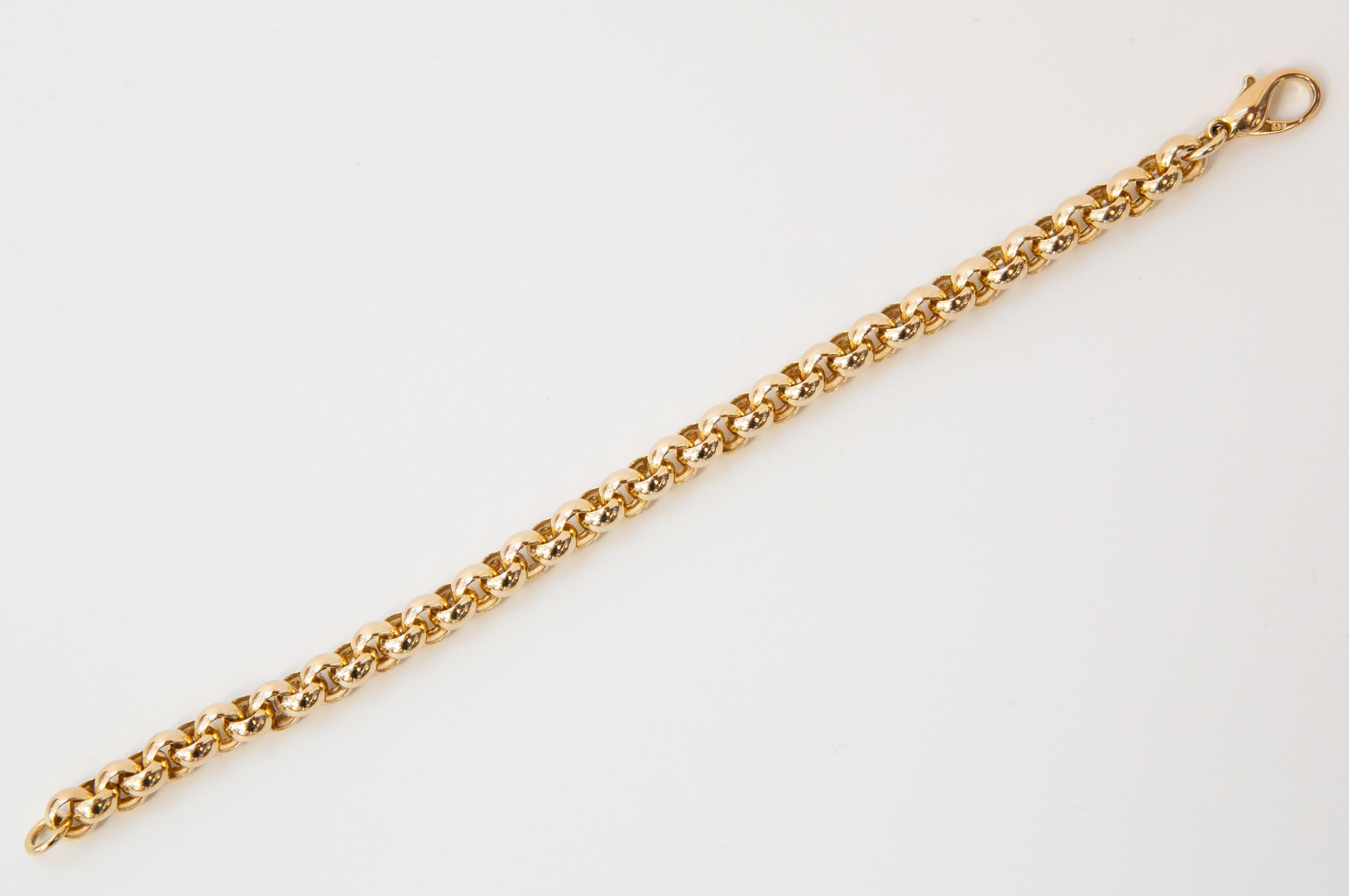 14 Karat Yellow Gold Jasseron Link Bracelet In Excellent Condition For Sale In Arnhem, NL