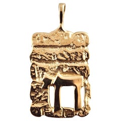 14 Karat Yellow Gold Jewish Religious Chai Pendant #18891