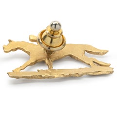 14 Karat Yellow Gold Jockey and Horse Derby Pin