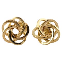 14 Karat Yellow Gold Knot Earrings #17762