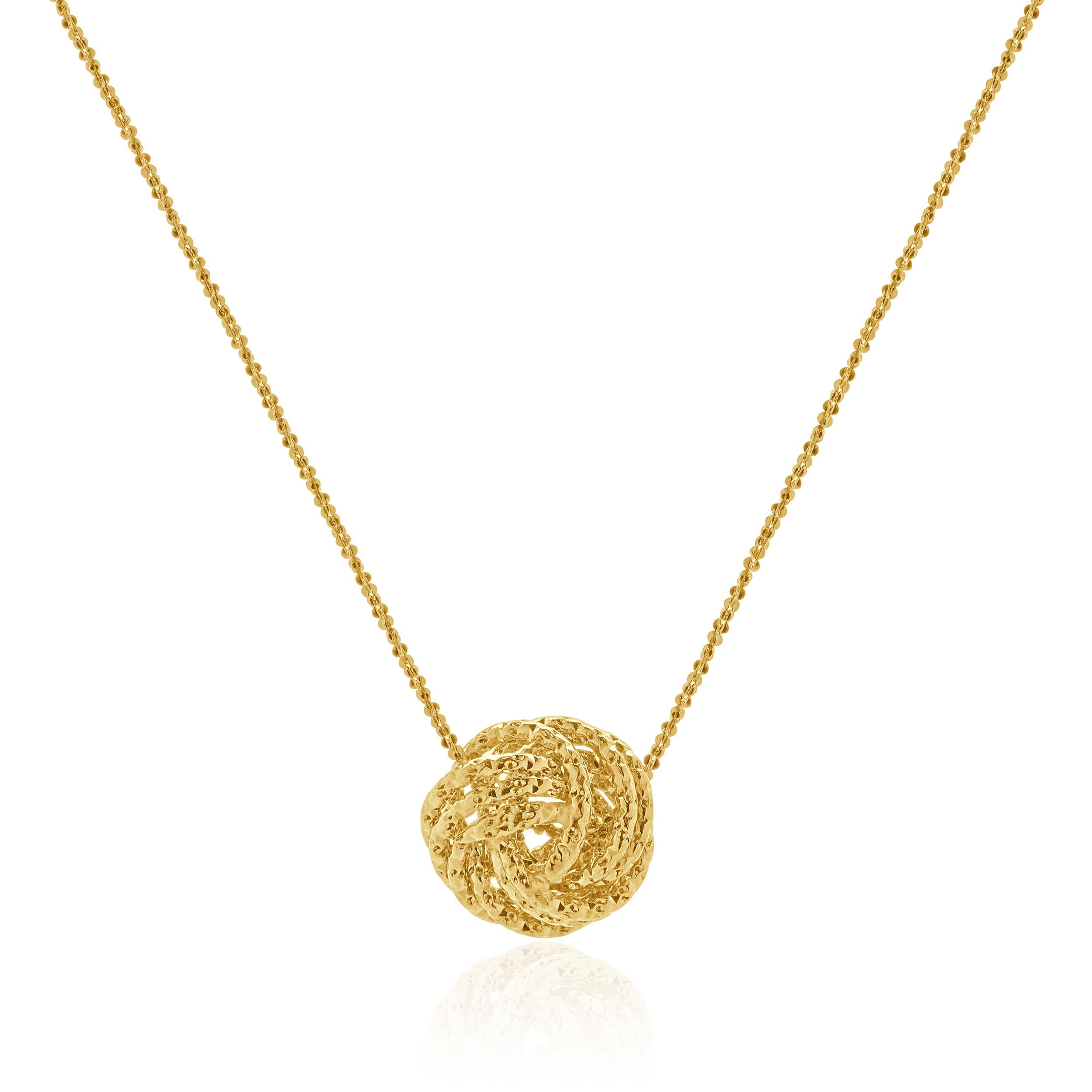 Designer: custom
Material: 14K yellow gold 
Dimensions: necklace measures 18-inches in length
Weight: 1.17 grams
