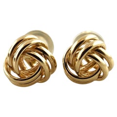 14 Karat Yellow Gold Knot Stud Earrings #19192