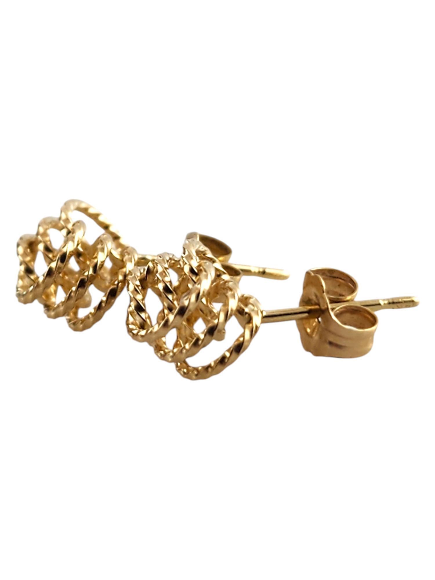 14 Karat Yellow Gold Knot Stud Earrings #19765 In Good Condition For Sale In Washington Depot, CT