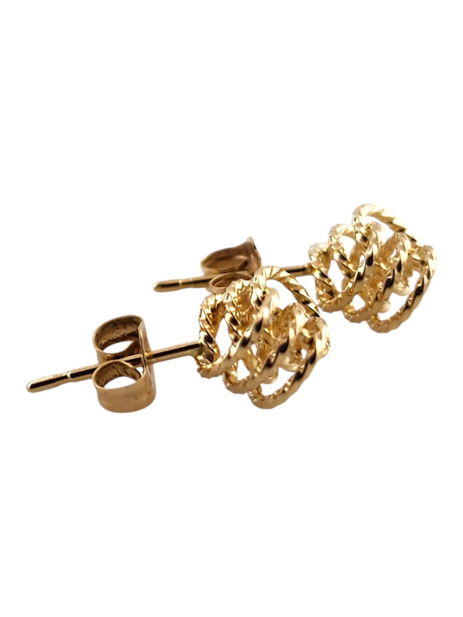Women's 14 Karat Yellow Gold Knot Stud Earrings #19765 For Sale