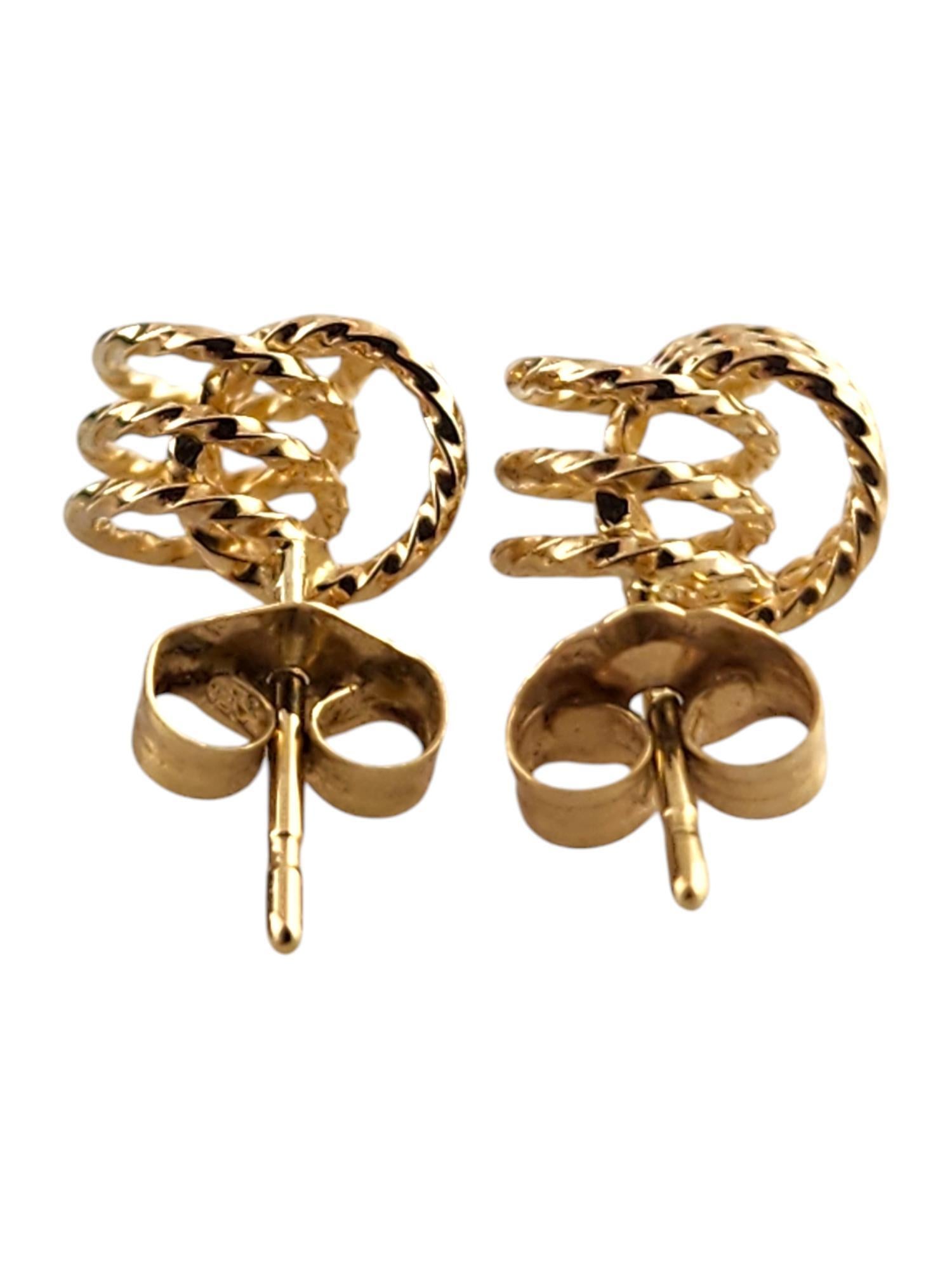 14 Karat Yellow Gold Knot Stud Earrings #19765 For Sale 1