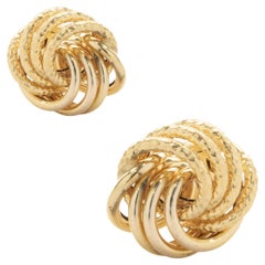 14 Karat Yellow Gold Knot Stud Earrings