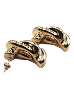 14 Karat Yellow Gold Knotted Door Knocker Earrings #20492
