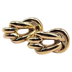 14 Karat Gelbgold Knoten-Tür-Knocker-Ohrringe #20492