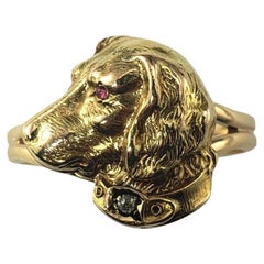 14 Karat Yellow Gold Labrador Dog Ring Size 8.5 #21447
