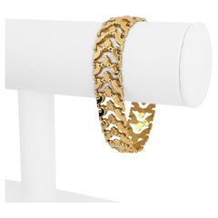 14 Karat Yellow Gold Ladies Aurafin Fancy Link Bracelet Italy
