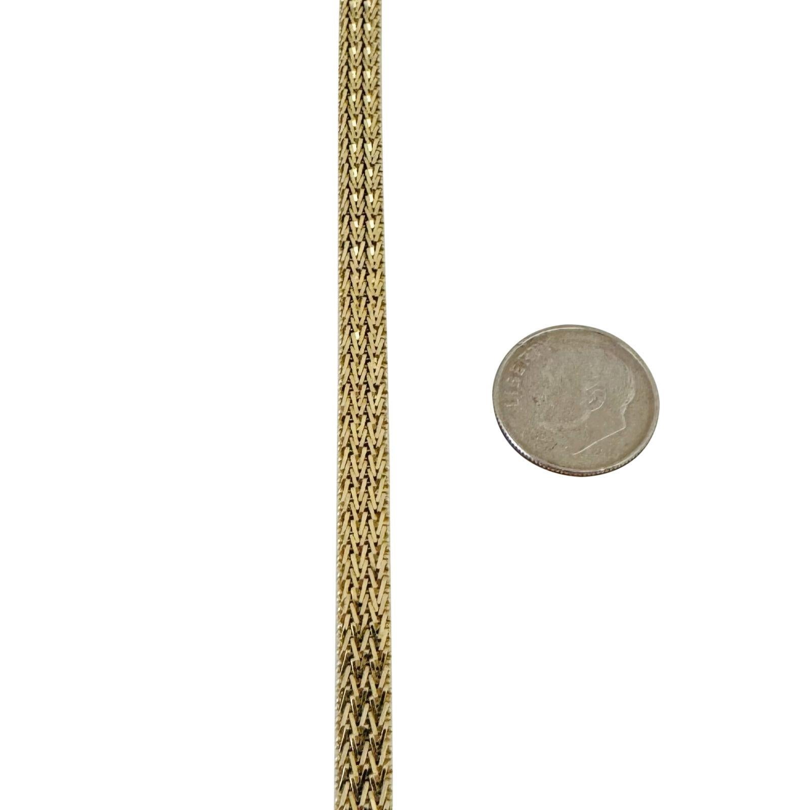 14 Karat Gelbgold Damen Perlen Weizen-Gliederarmband Mexiko 1