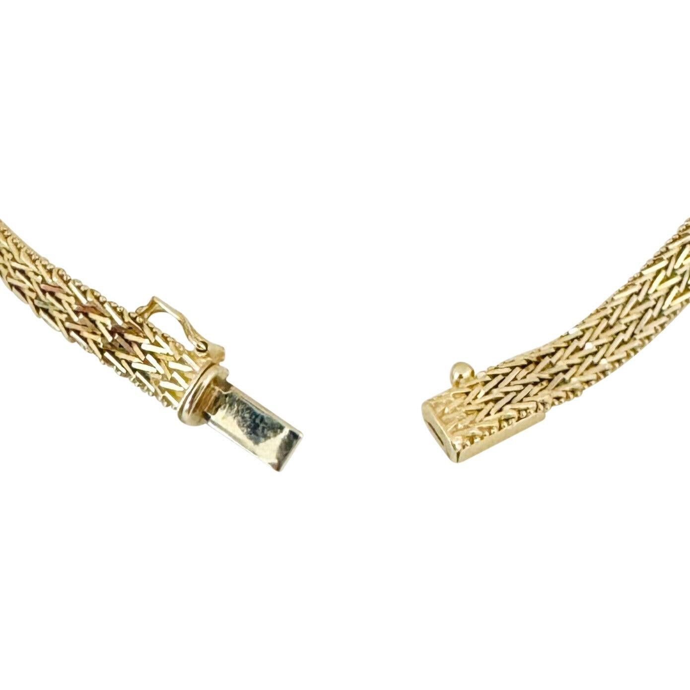 14 Karat Gelbgold Damen Perlen Weizen-Gliederarmband Mexiko 2
