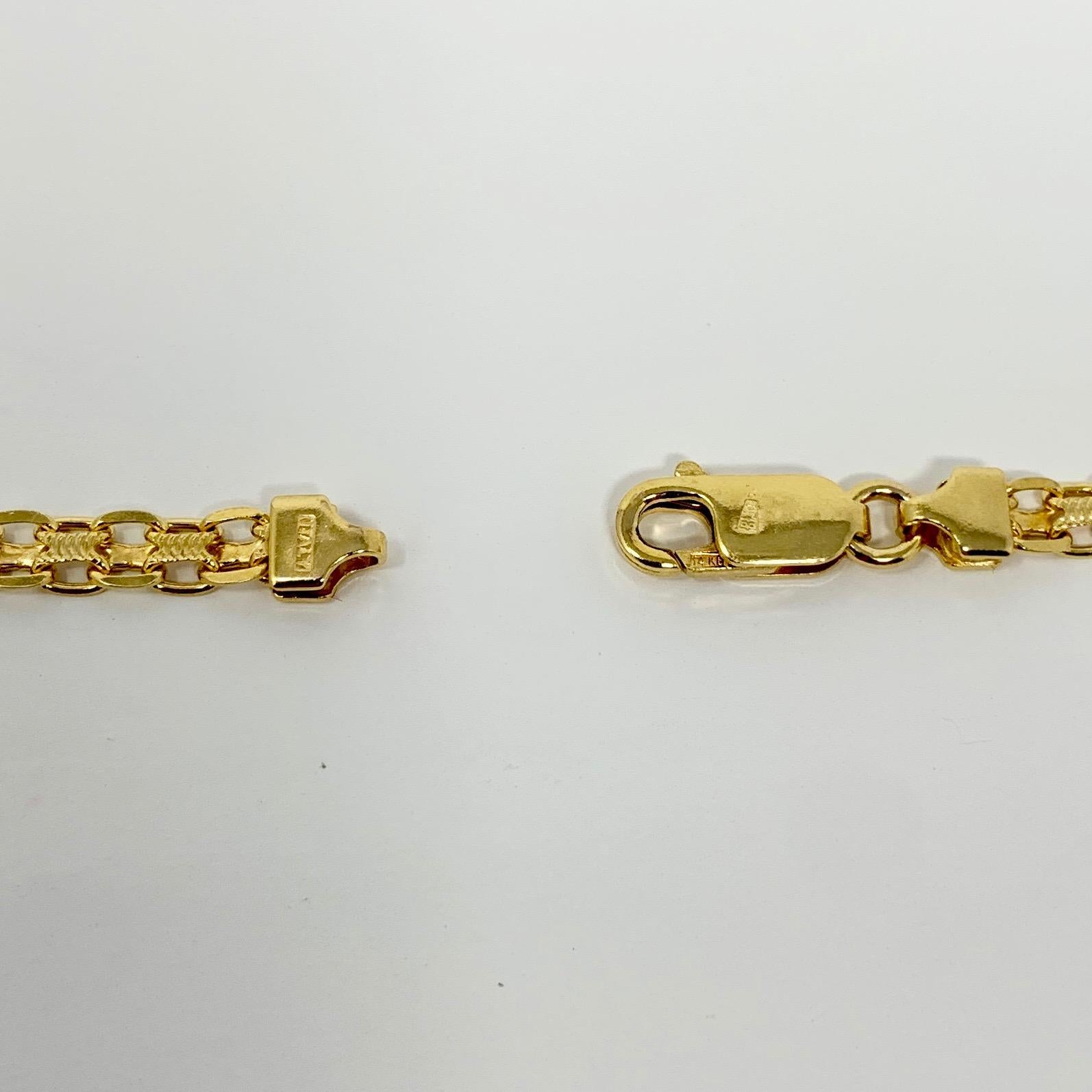 Women's 14 Karat Yellow Gold Ladies Bismark Link Chain Necklace