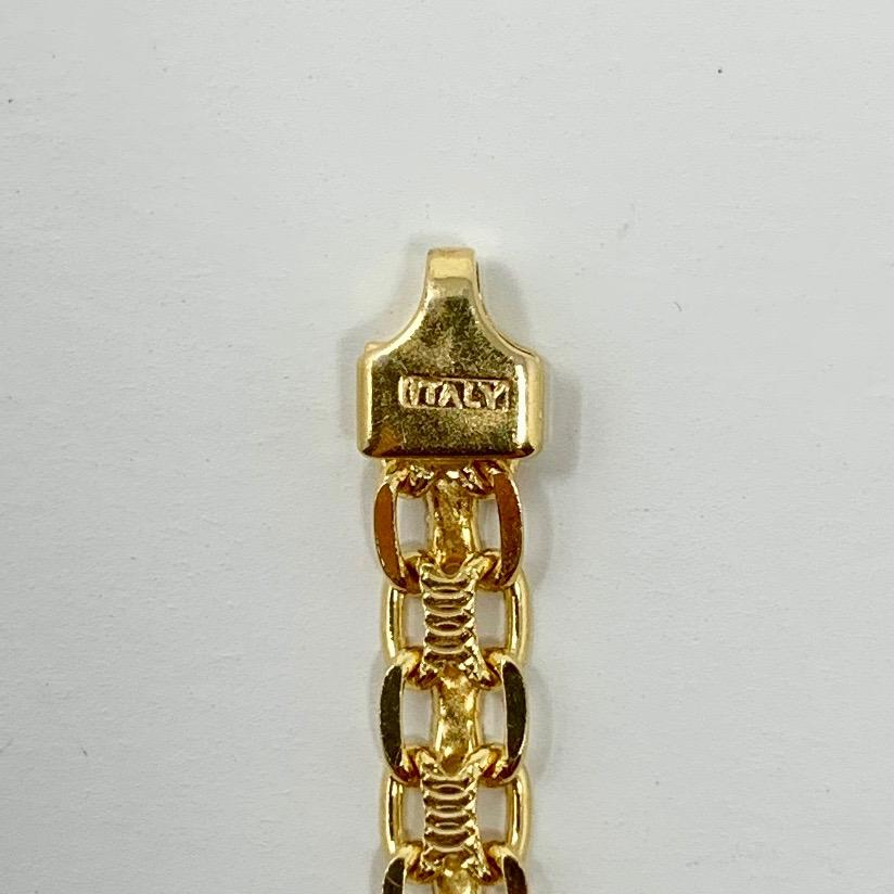 14 Karat Yellow Gold Ladies Bismark Link Chain Necklace 1
