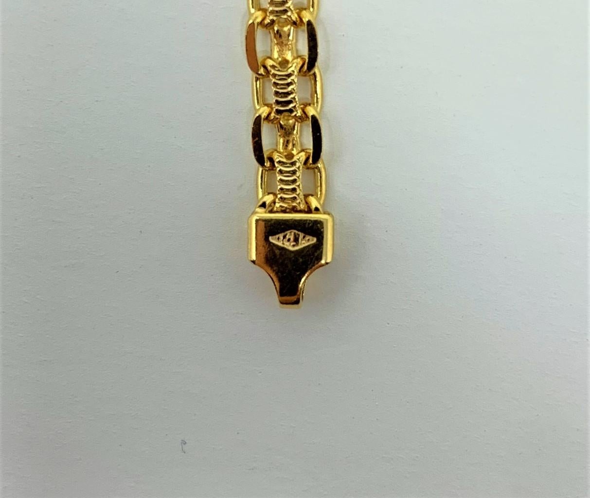 14 Karat Yellow Gold Ladies Bismark Link Chain Necklace 2