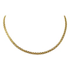 14 Karat Yellow Gold Ladies Bismark Link Chain Necklace