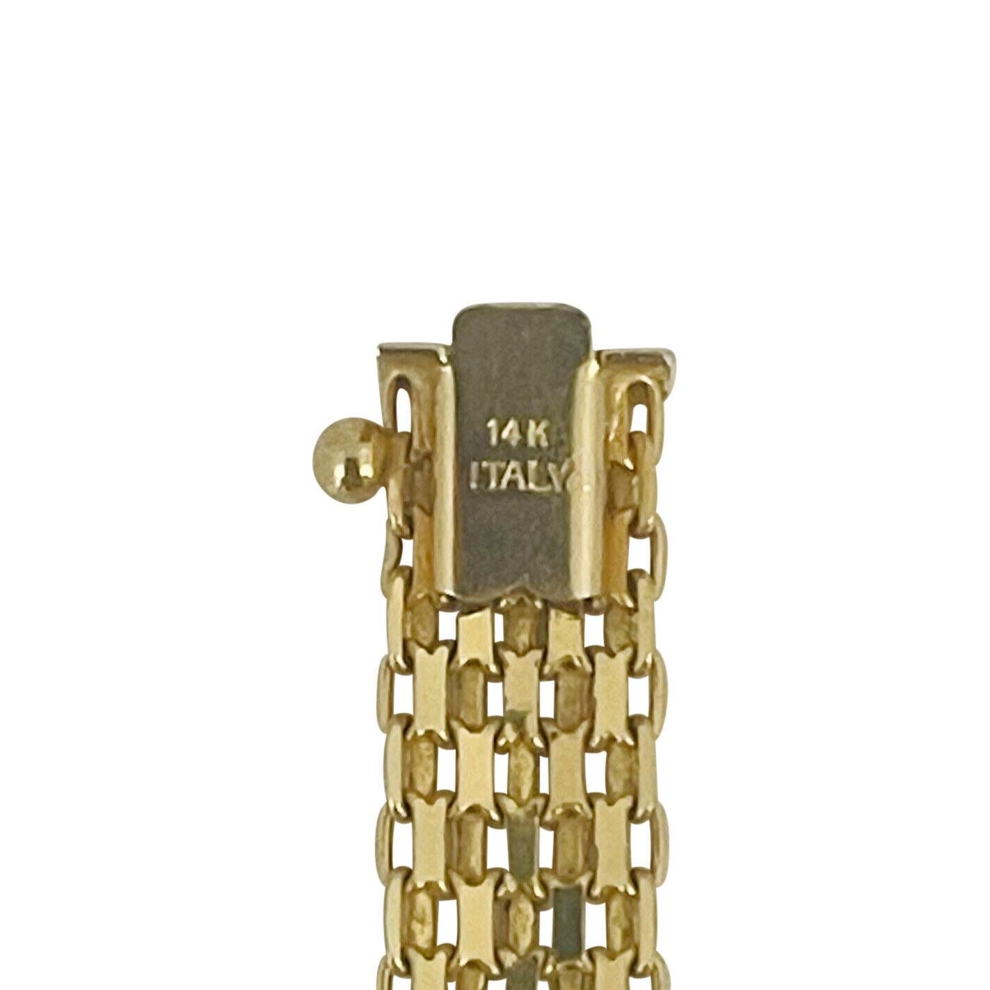 14 Karat Yellow Gold Ladies Bismark Link Chain Necklace Italy  3