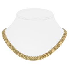 14 Karat Yellow Gold Ladies Bismark Link Chain Necklace Italy 