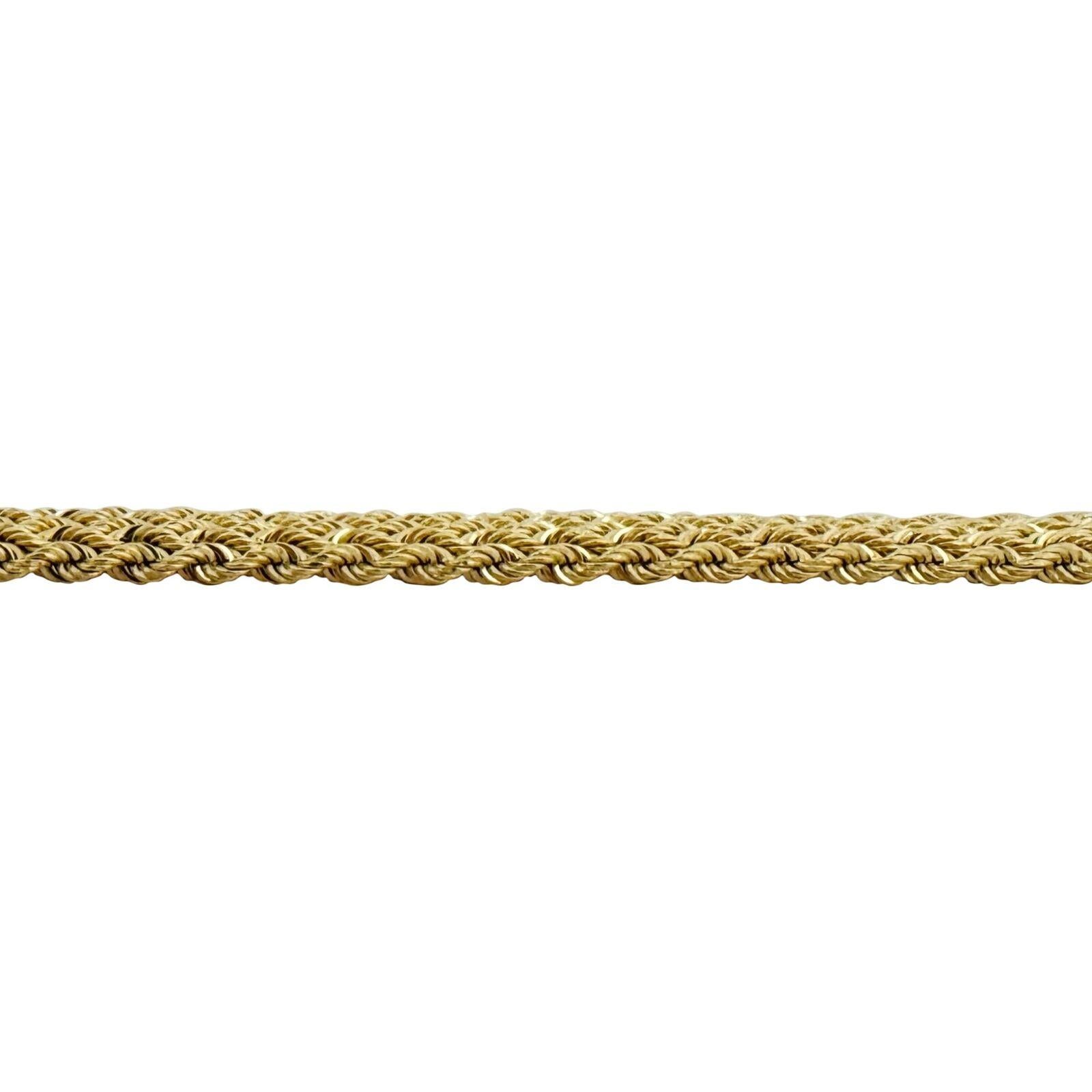 14 Karat Yellow Gold Ladies Braided Multi Strand Rope Bracelet In Good Condition In Guilford, CT