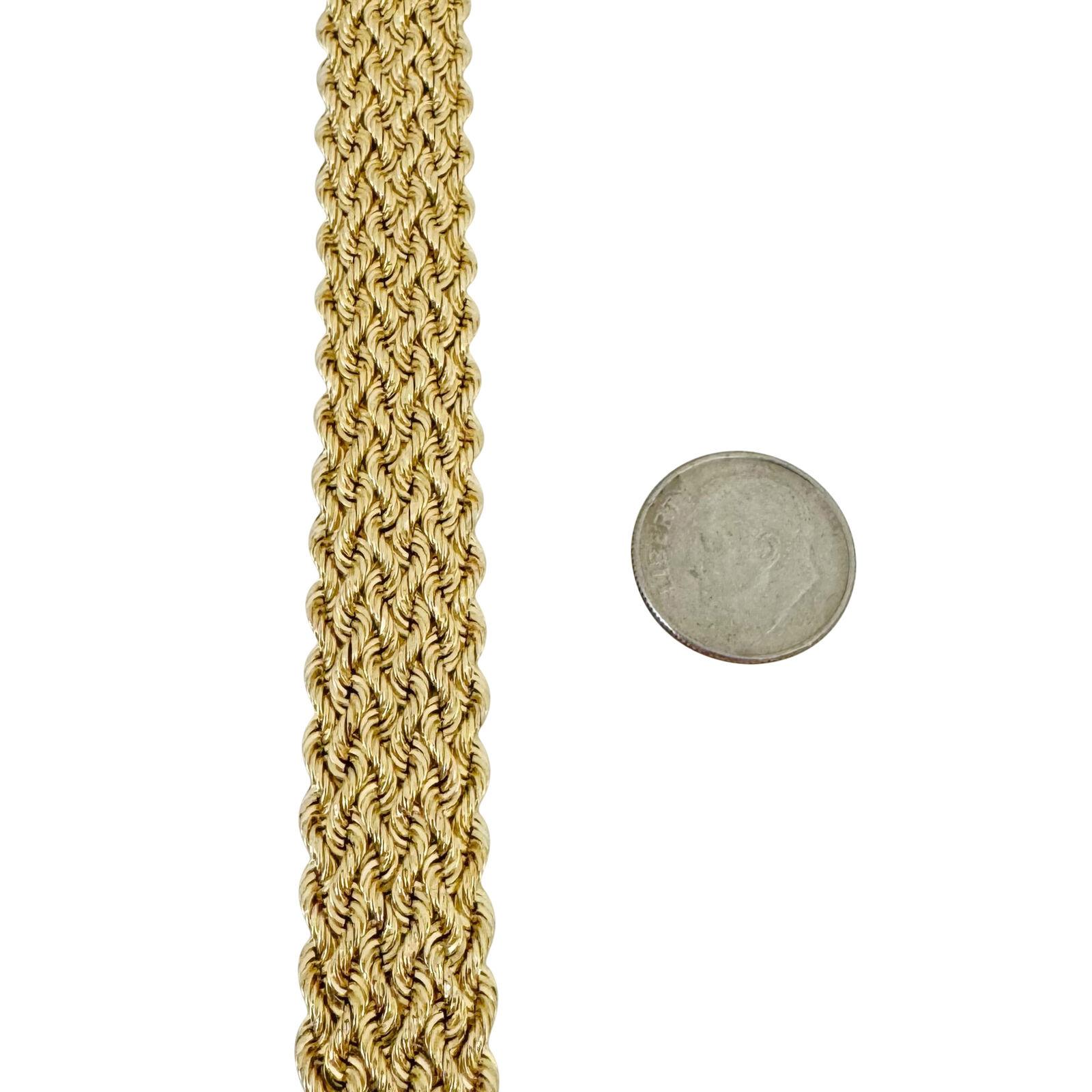 Women's 14 Karat Yellow Gold Ladies Braided Multi Strand Rope Bracelet