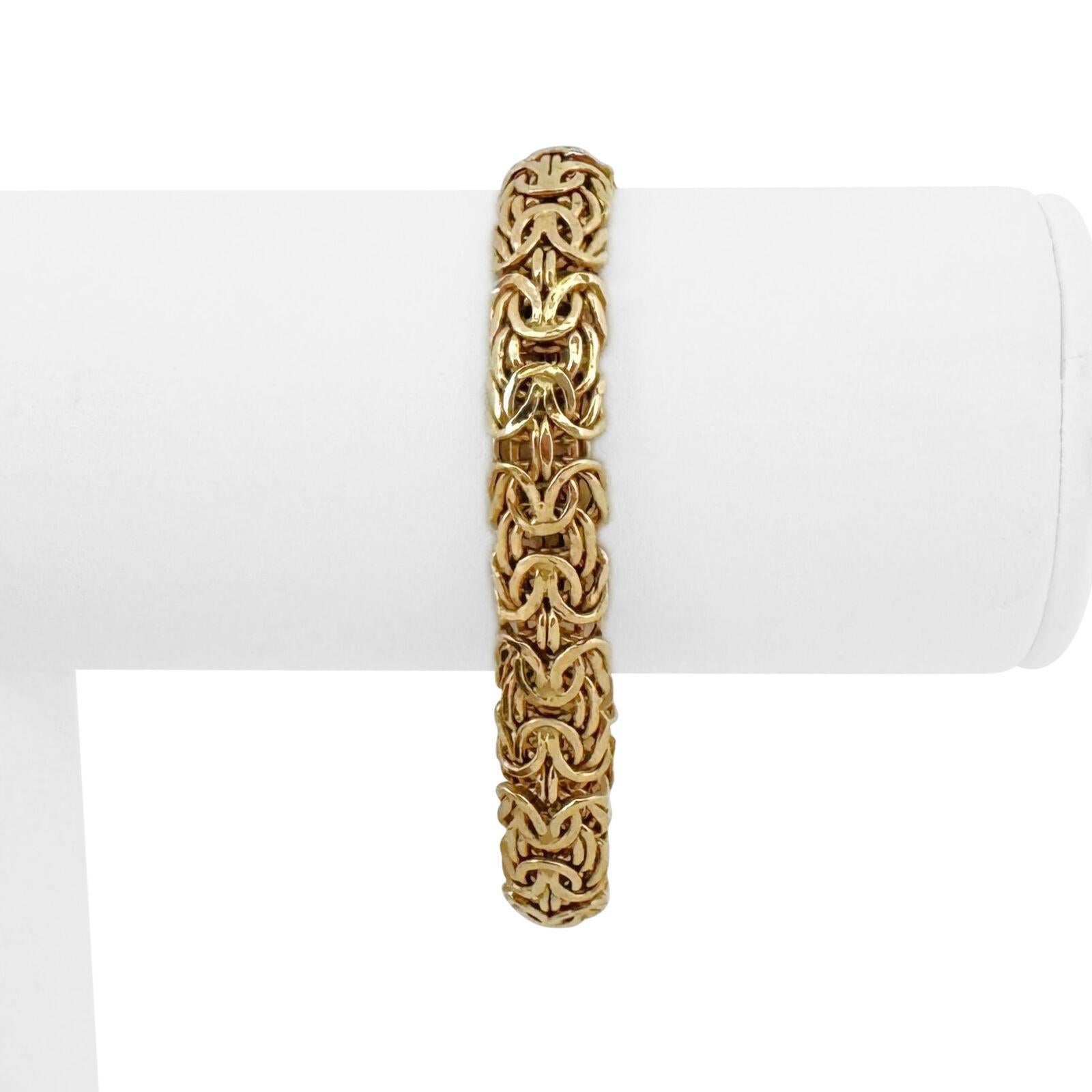 14k Gelbgold 9,9g Damen 9mm byzantinischen Link Armband Türkei 6,75
