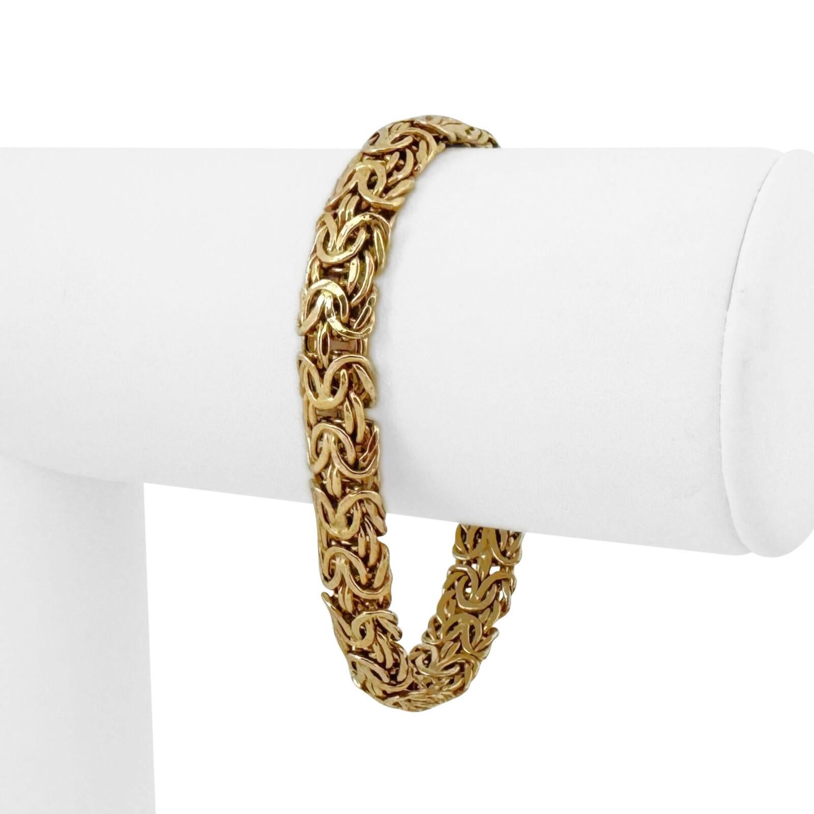 14 Karat Gelbgold Damen Byzantinisches Gliederarmband Turkey 6