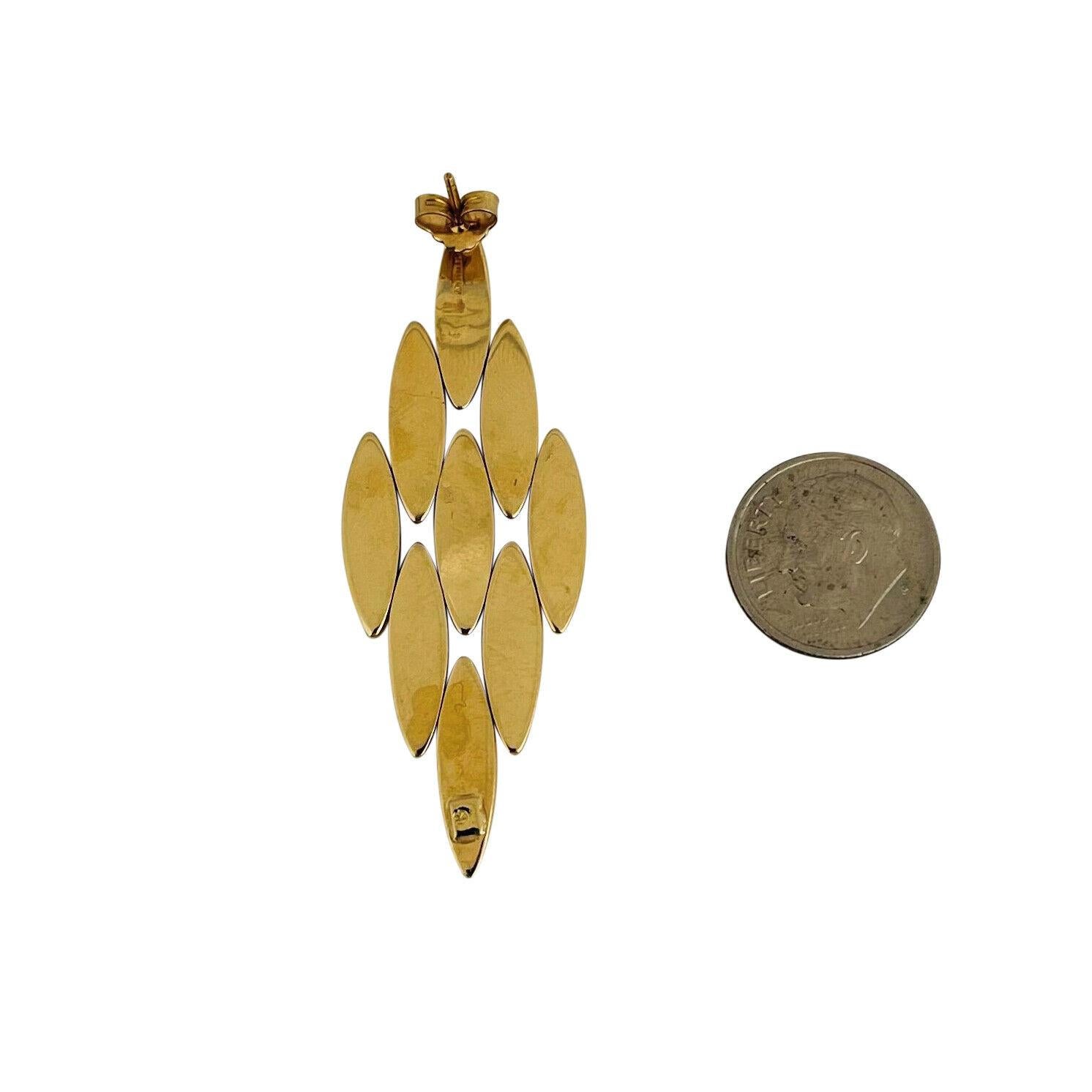 14 Karat Gelbgold Damen-Gliederohrringe mit Marquise-Panther, Italien 1