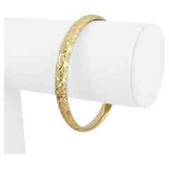 Bracciale da donna in oro giallo 14 carati con taglio di diamante e texture