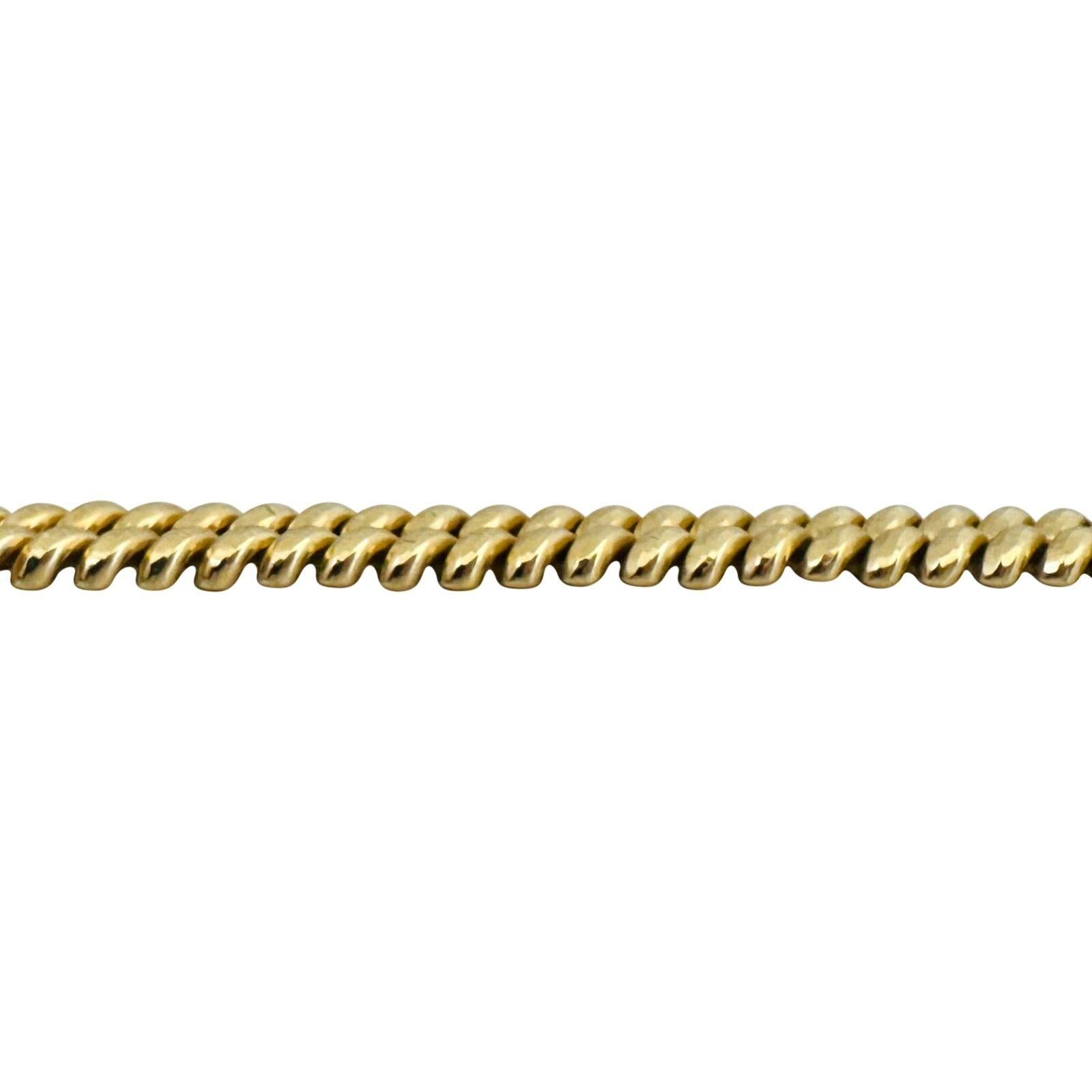 14 Karat Gelbgold Damen Facettiertes Doppeltes San Marco Link-Armband im Zustand „Gut“ in Guilford, CT