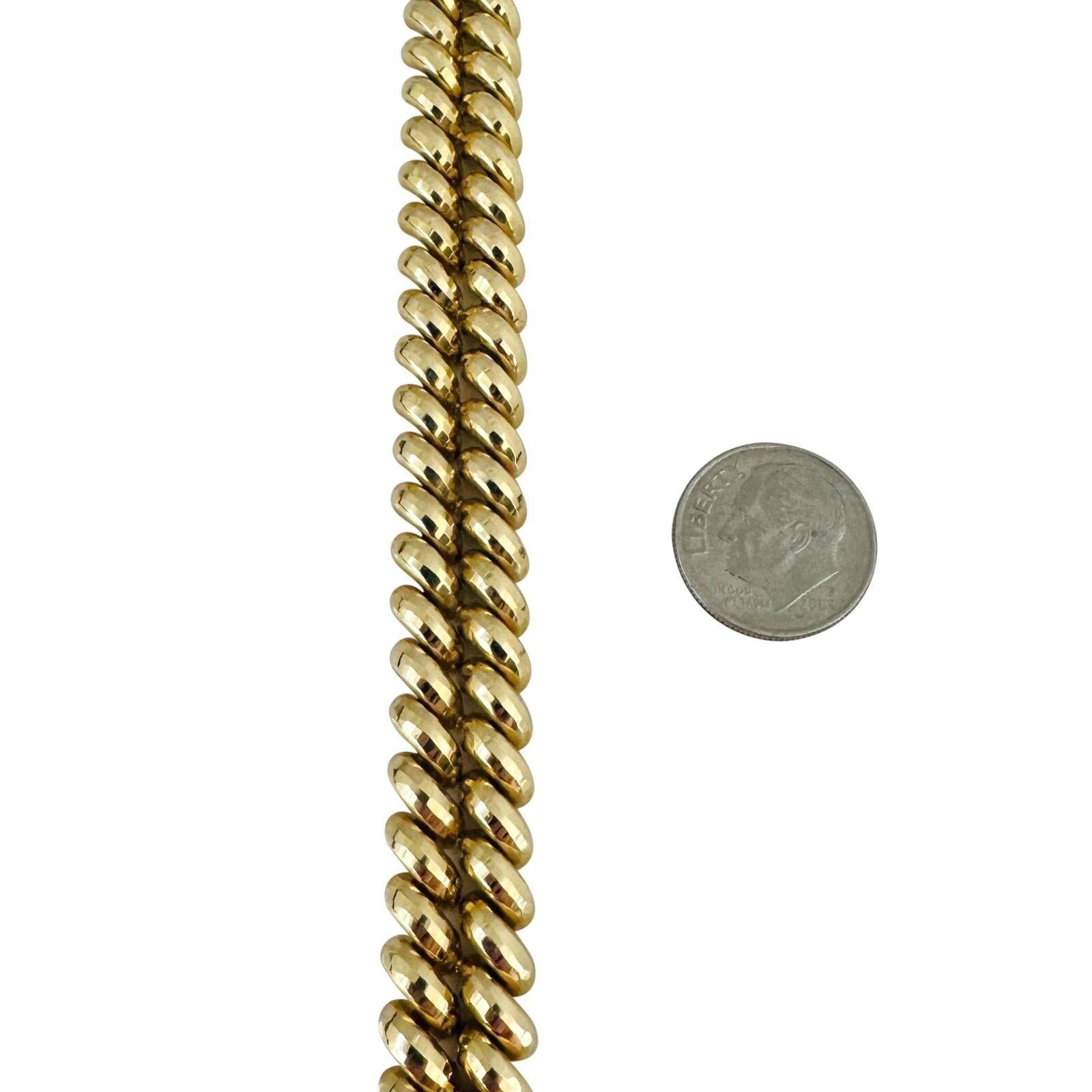14 Karat Gelbgold Damen Facettiertes Doppeltes San Marco Link-Armband 1