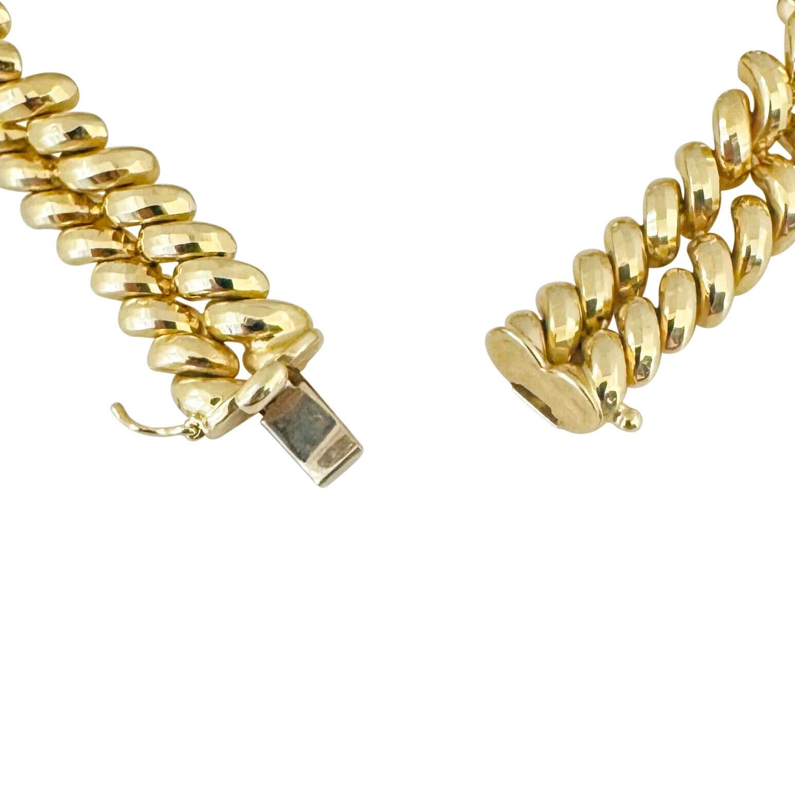 14 Karat Gelbgold Damen Facettiertes Doppeltes San Marco Link-Armband 2