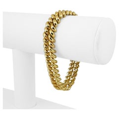 14 Karat Gelbgold Damen Facettiertes Doppeltes San Marco Link-Armband