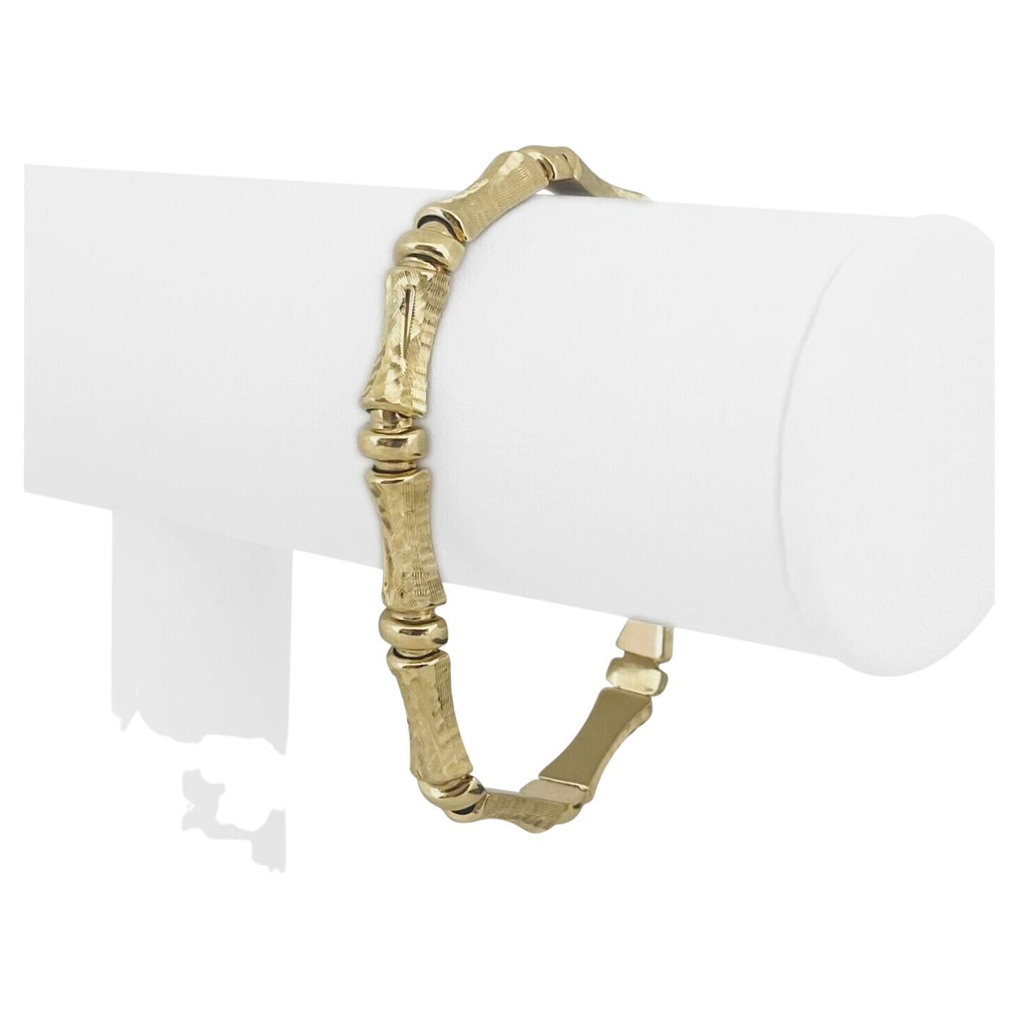 14 Karat Yellow Gold Light Ladies Byzantine Link Bracelet, Turkey For