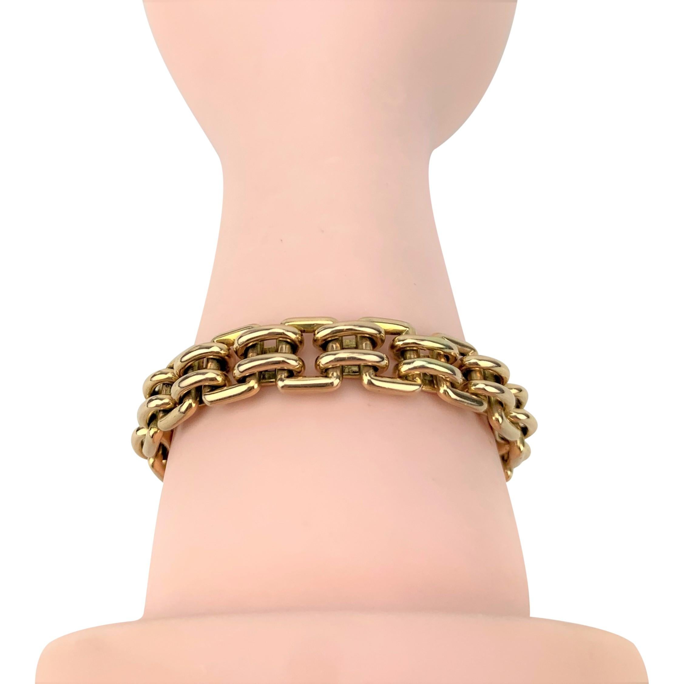 14 Karat Yellow Gold Ladies Fancy Buckle Link Bracelet 3