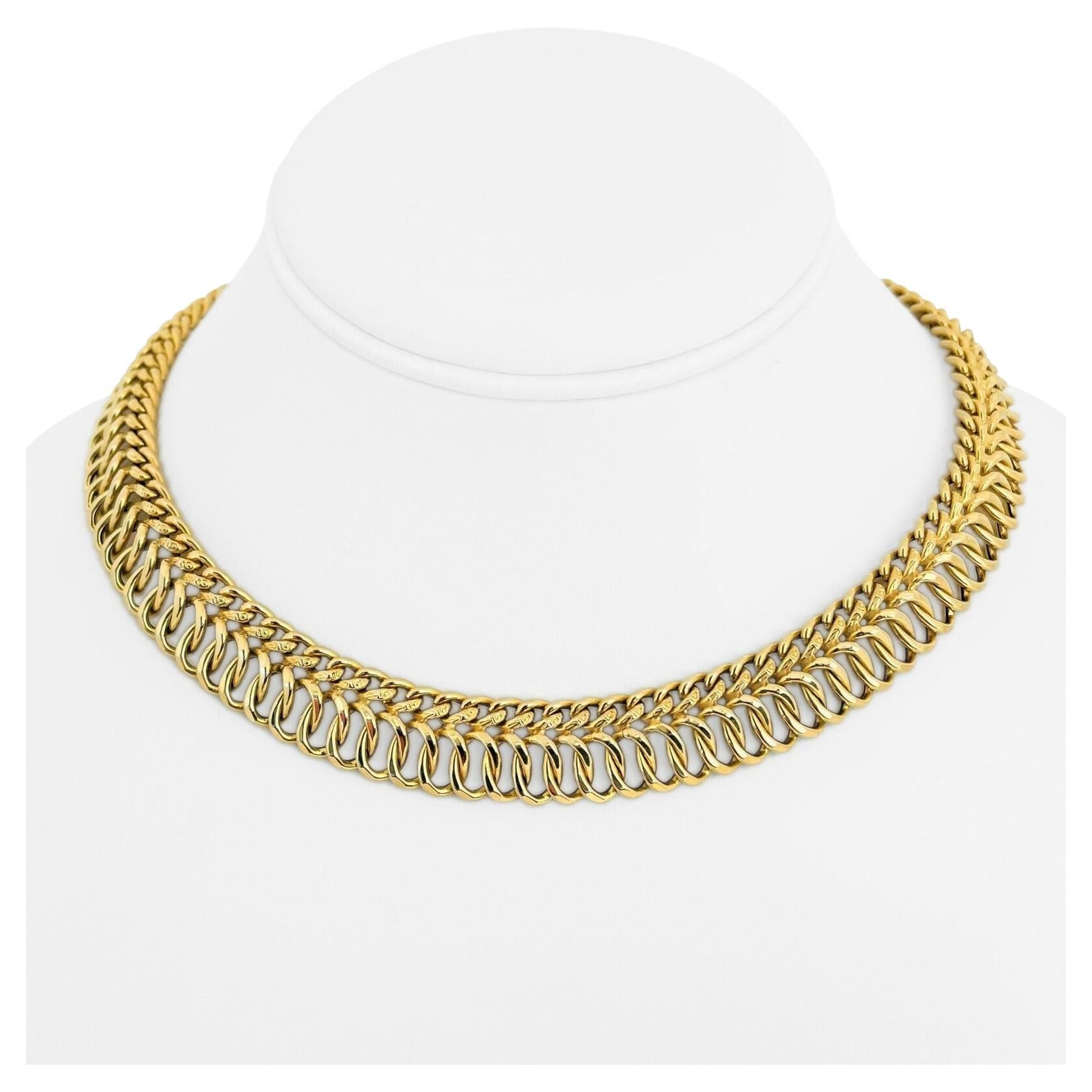 Vintage Italian 14 Karat Gold Puffed Curb Link Necklace at 1stDibs 14