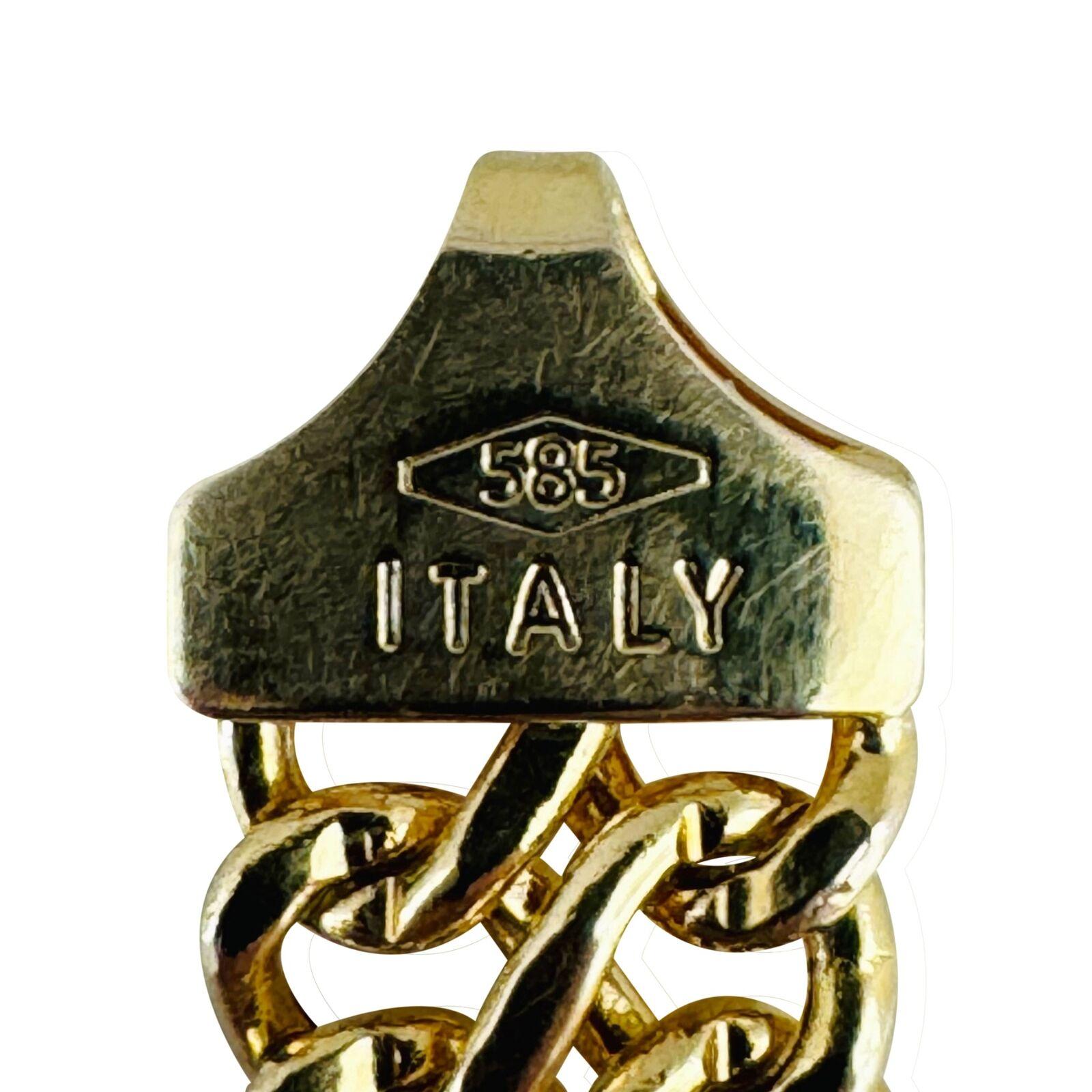 14 Karat Yellow Gold Ladies Fancy Double Curb Link Bracelet Italy  2