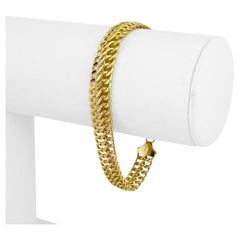 Bracciale doppio A Link in oro giallo 14 carati da donna, Italia